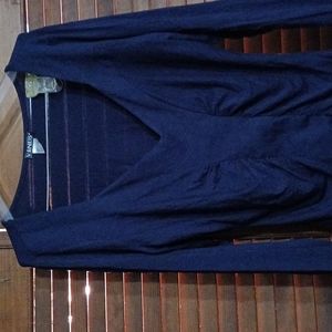 Navy knit long sleeve top